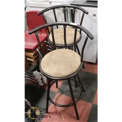 PAIR OF SWIVELING BAR STOOLS, 29" SEAT HEIGHT