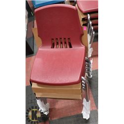 SET OF 4 NEW STACKABLE RED CHILDRENS CHAIRS