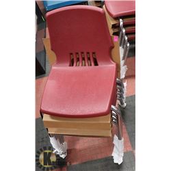 SET OF 4 NEW STACKABLE RED CHILDRENS CHAIRS
