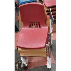 SET OF 4 NEW STACKABLE RED CHILDRENS CHAIRS