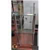 Image 1 : CHROME & GLASS 3 TIER SHELF, 12 X 16 X 30