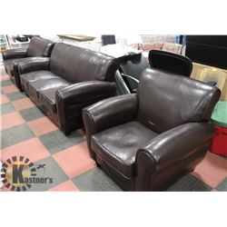 ESTATE 4-PC DARK BROWN LEATHERETTE