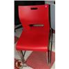 Image 1 : SET OF 3 RED PLASTIC STACKING CHAIRS