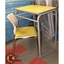 2 TONE WORK TABLE SOLD WITH WHITE AND SIDECHAIR