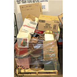 LARGE PALLET OF HOUSEHOLD MISC.