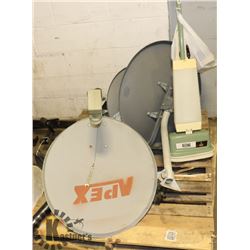 UNCLAIMED PALLET WITH SATTELITE DISHES, FLOOR