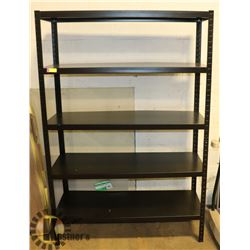 BLACK METAL SHELF, 48 X 18 X 72