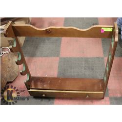 WOODEN WALL GUN RACK, 26" WIDE