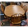 Image 1 : TABLE & 6 CHAIRS WITH LEAF, 68 X 43 X 30