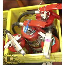 CRATE OF 4 SMALL FIRE EXTINGUISHERS