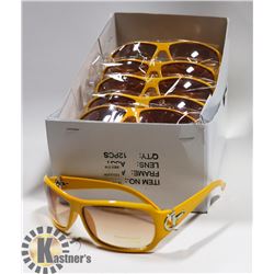 BOX OF DESIGNER YELLOW SUNGLASSES