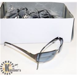 BOX OF DESIGNER SUNGLASSES WITH BLUE LENSES