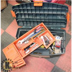 LARGE GREEN TOOL BOX WITH CONTENTS