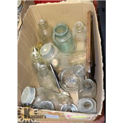 BOX OF VINTAGE & ANTIQUE ESTATE COLLECTIBLES