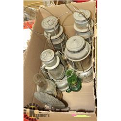 BOX WITH 6 OIL LAMPS
