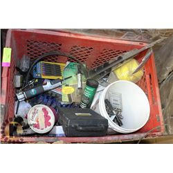RED CRATE WITH TOOLS & ACCESSORIES