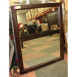 WOOD FRAMED MIRROR, 26 X 32