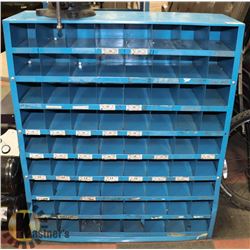 64 SECTION METAL PARTS BIN, 35 X 12 X 42