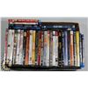 Image 1 : BOX OF MOVIE BLU-RAYS AND DVDS.