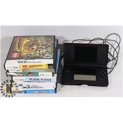 NINTENDO DS WITH 6 GAMES & CHARGER