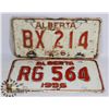 Image 1 : VINTAGE PAIR OF ALBERTA LICENSE PLATES