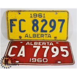 VINTAGE PAIR OF ALBERTA LICENSE PLATES