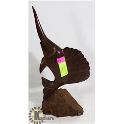 HARDWOOD HANDMADE SWORDFISH FIGURINE