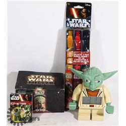 STARWARS COLLECTION,YODA CLOCK,NEW PLAYING CARDS