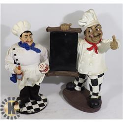 TWO CHEF FIGURES 13X 6 AND 12 X 5