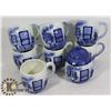 Image 1 : 3-D COTTAGE CUPS/ SUGAR/ CREAM 9 PIECE SET
