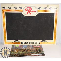 2 VINTAGE BEER SIGNS