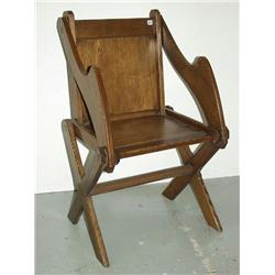 Vintage Solid Oak Deacons Chair