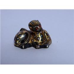 Gilt and Niello Sterling Silver Cat