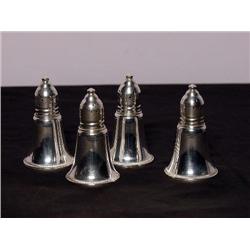 Set of Four Sterling Silver Shakers