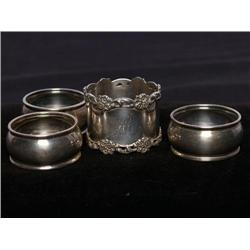 Four Sterling Silver Napkin Rings