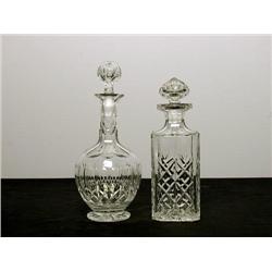 Two Fine Cut Crystal Decanters