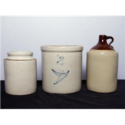 Three Antique Stoneware Vessels