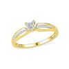 Image 1 : 1/6 CTW Womens Princess Diamond Solitaire Promise Ring 10kt Yellow Gold - REF-21V2Y