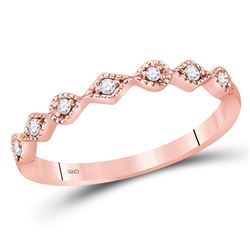 1/10 CTW Womens Round Diamond Stackable Band Ring 14kt Rose Gold - REF-17A6M