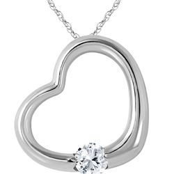 Genuine 0.25 ctw Diamond Anniversary Necklace 14KT White Gold - REF-78Z9N