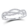 Image 1 : 1/4 CTW Womens Round Diamond Woven Strand Band Ring 10kt White Gold - REF-27N3A