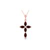 Image 1 : Genuine 1.23 ctw Garnet & Diamond Necklace 14KT Rose Gold - REF-30M3T