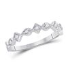 Image 1 : 1/10 CTW Womens Round Diamond Geometric Stackable Band Ring 14kt Rose Gold - REF-20F5W
