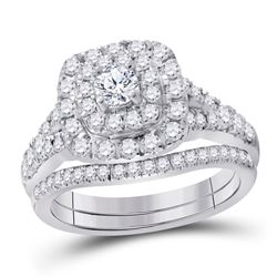 1 CTW Round Diamond Bridal Wedding Ring 14kt Two-tone Gold - REF-136M4F