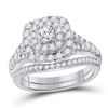 Image 1 : 1 CTW Round Diamond Bridal Wedding Ring 14kt Two-tone Gold - REF-136M4F
