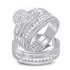 Image 1 : 5/8 CTW His Hers Round Diamond Halo Matching Wedding Set 10kt White Gold - REF-68V2Y