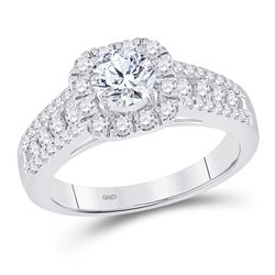 1 & 1/4 CTW Round Diamond Solitaire Bridal Wedding Engagement Ring 14kt White Gold - REF-247N4A