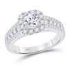 Image 1 : 1 & 1/4 CTW Round Diamond Solitaire Bridal Wedding Engagement Ring 14kt White Gold - REF-247N4A