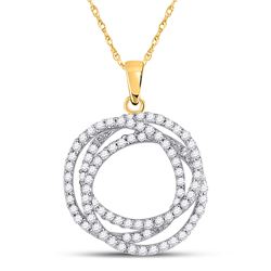 5/8 CTW Womens Round Diamond Circle Pendant 10kt Yellow Gold - REF-20A5M