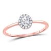 Image 1 : 1/3 CTW Womens Oval Diamond Stackable Solitaire Ring 10kt Rose Gold - REF-49Y6N